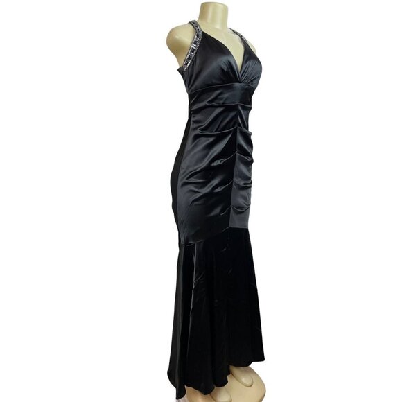 Xscape by Johanna Chen Women’s Black Evening Maxi Dress Sz 10 - Picture 4 of 13